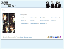 Tablet Screenshot of beatlesmemorabiliaforsale.com